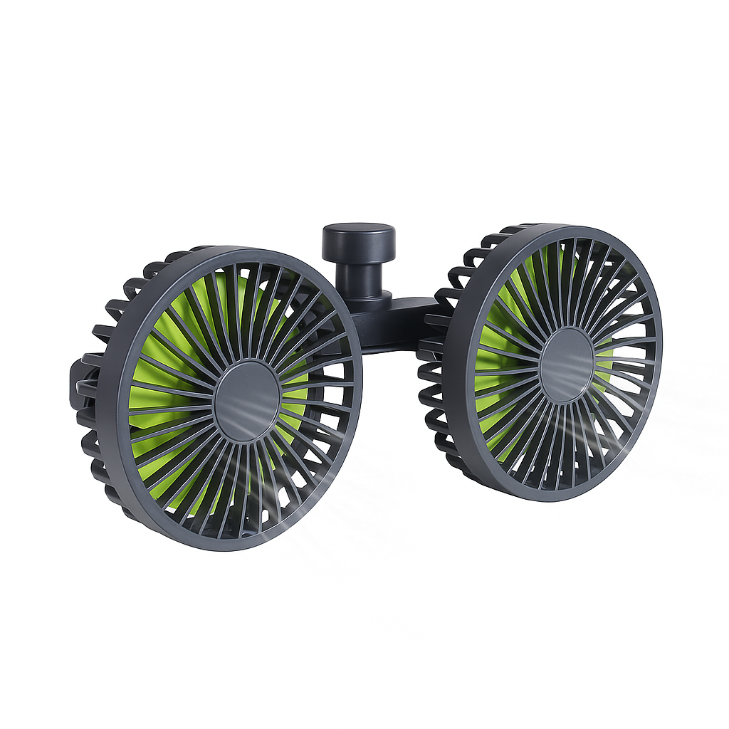 Dual-Head Fan for Car Seats Dual-Head Fan for Car Seats
